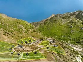 Drone / aerial view with a mountain view