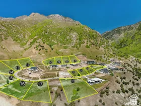 Aerial view featuring a mountain view