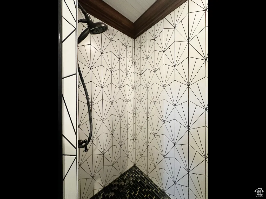 Bathroom with tiled shower