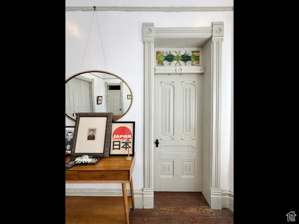Interior details with wood finished floors