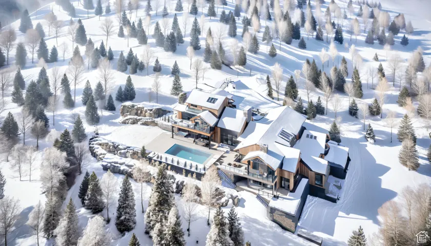 View of snowy aerial view