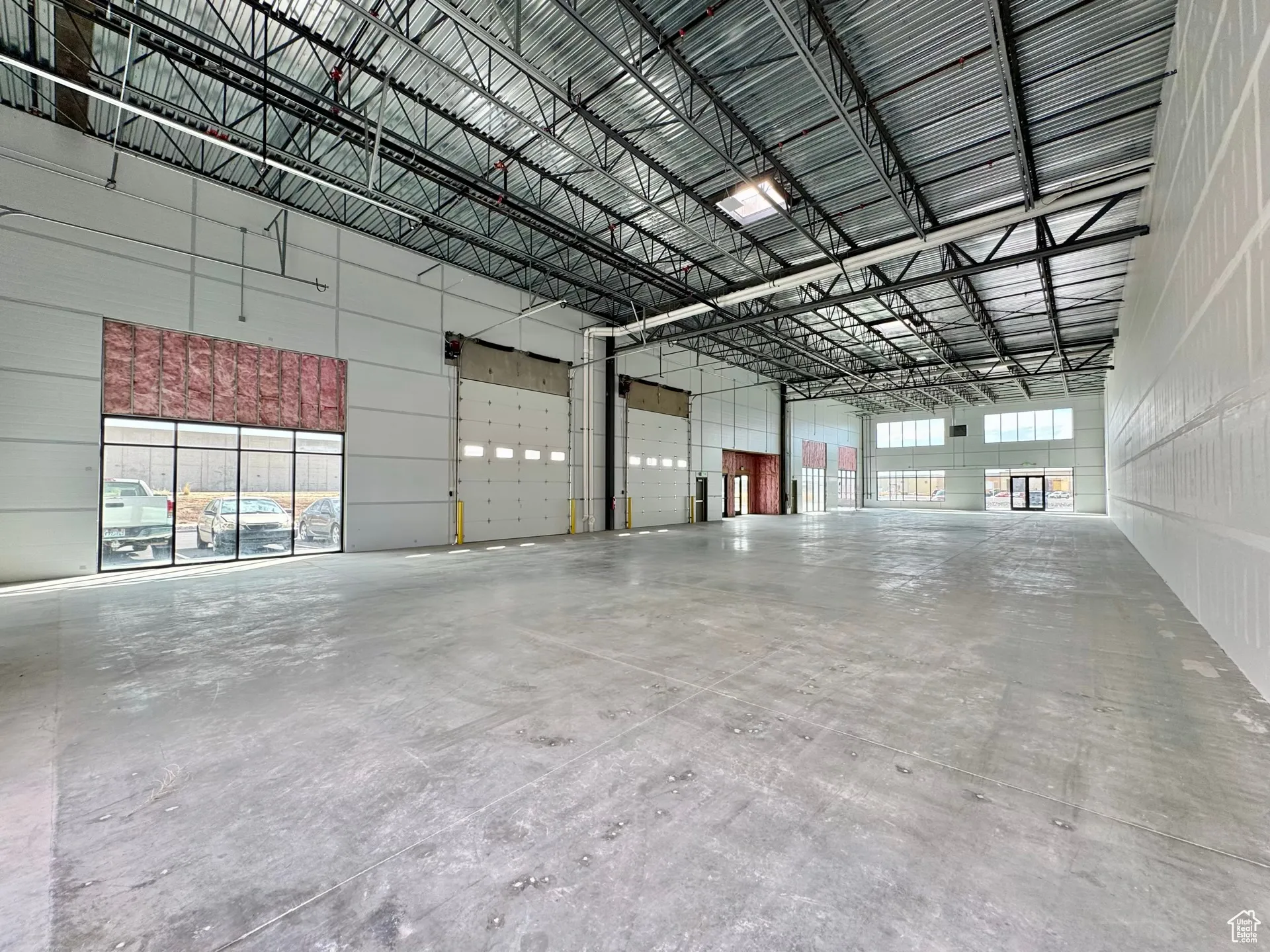 Garage with metal wall