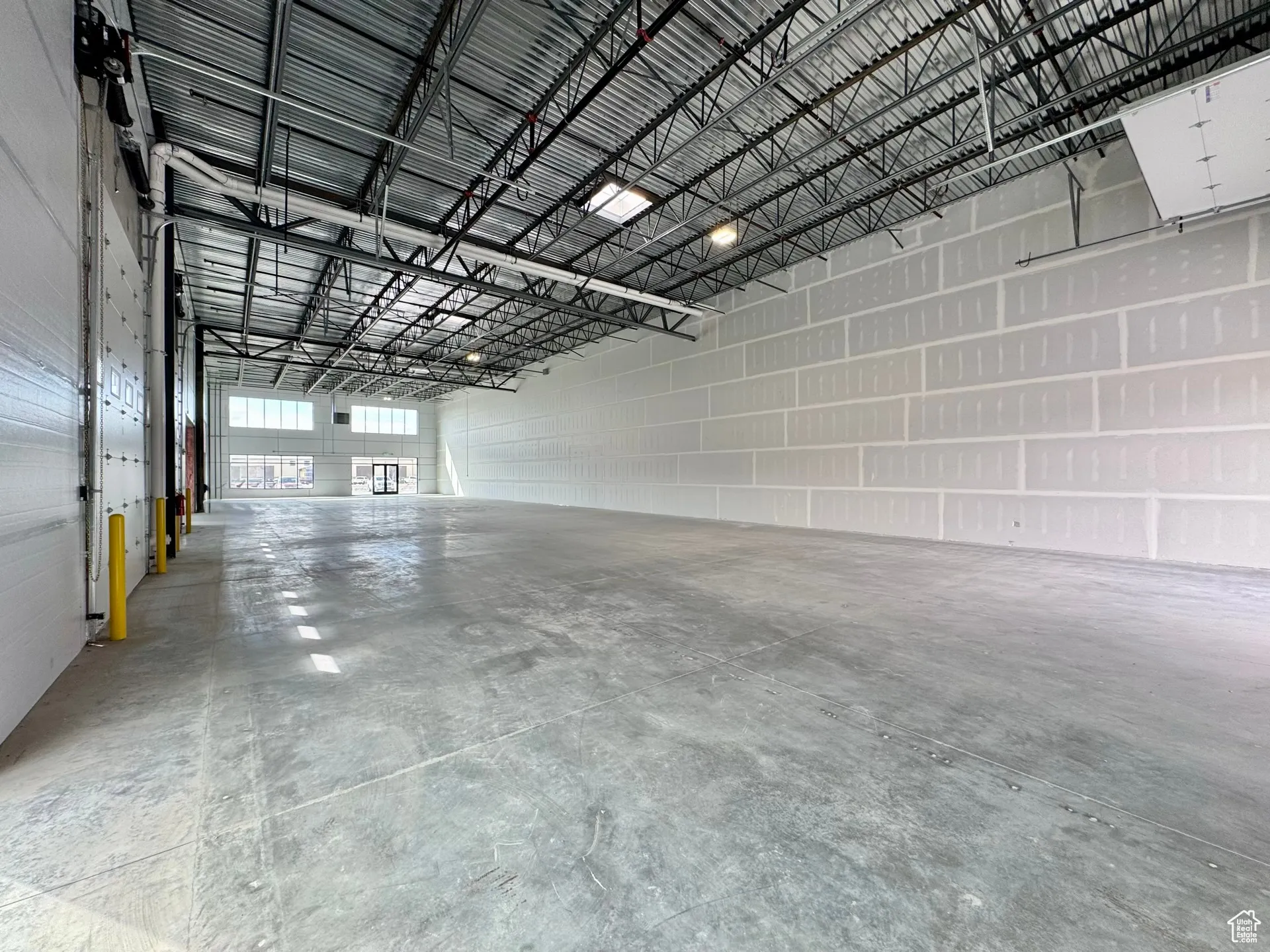 Garage with metal wall