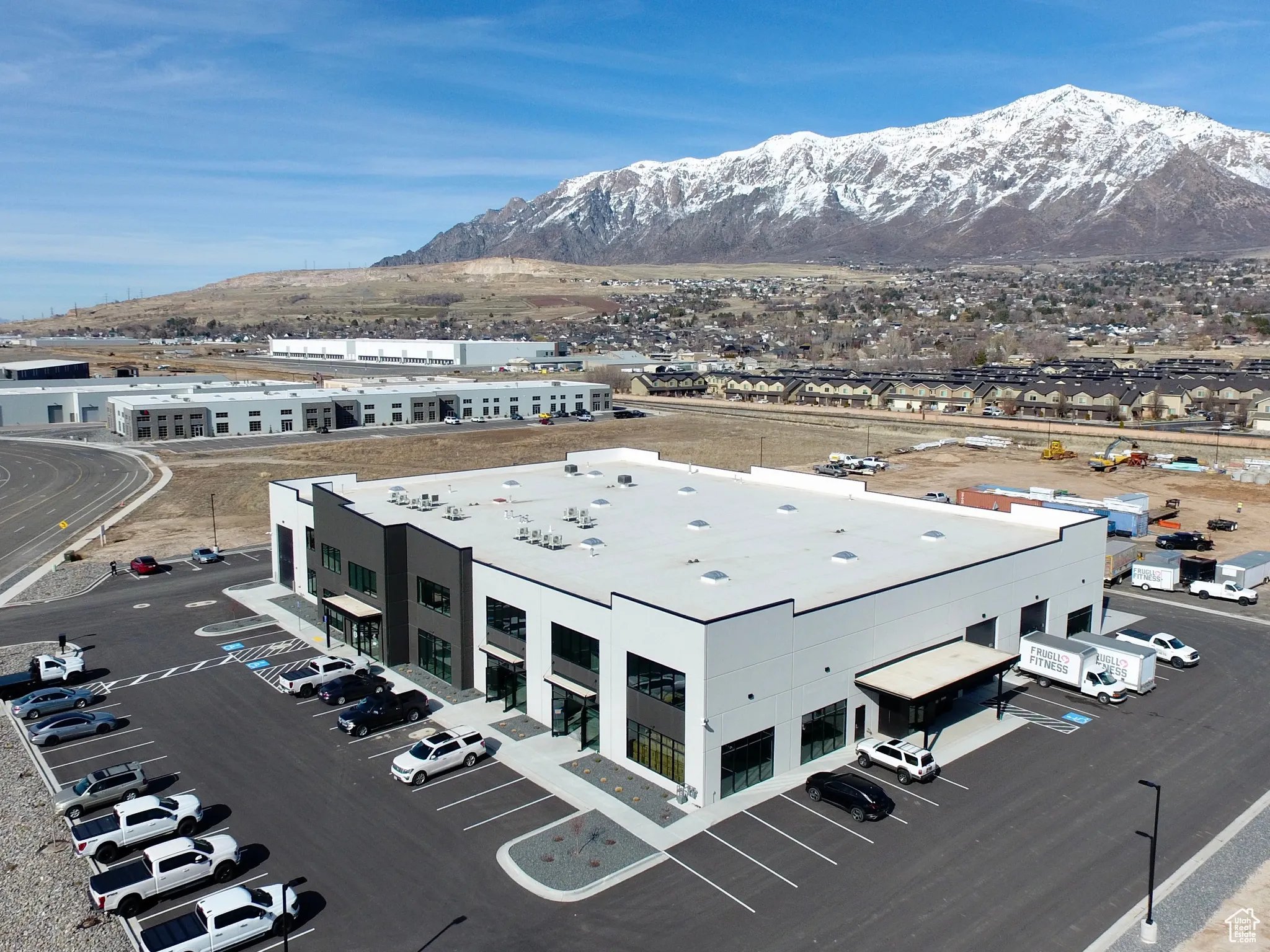 Aerial view featuring a mountain view