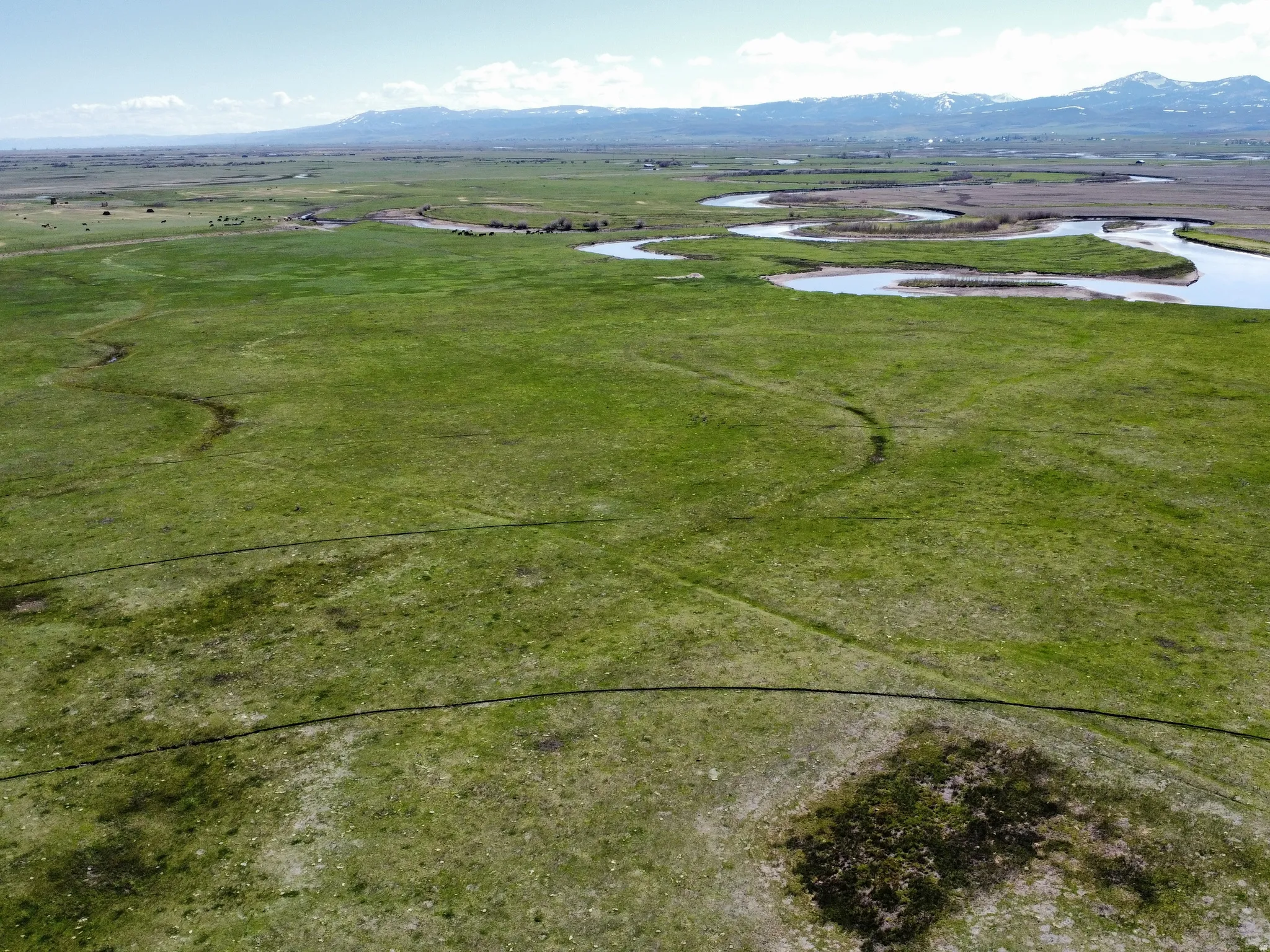 Drone / aerial view of a water and mountain view