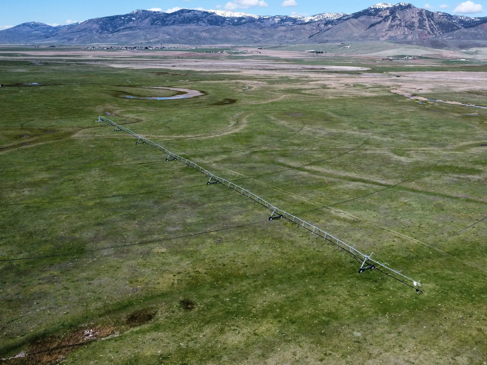 Drone / aerial view of a mountain backdrop