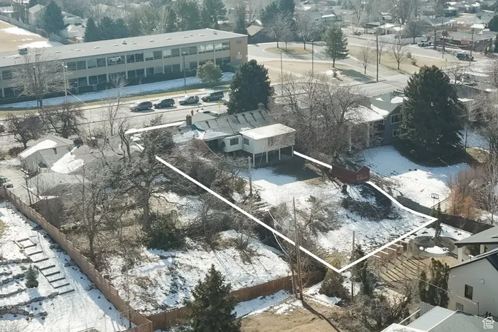 Aerial lot view looking south