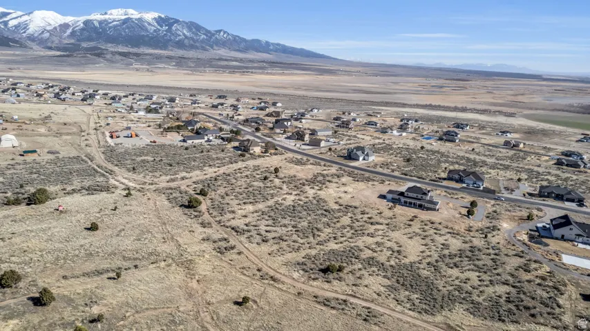 Drone / aerial view with a mountain view and a desert view