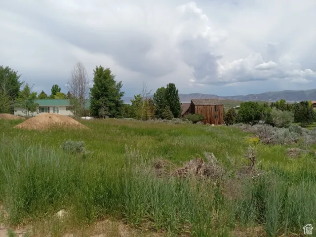 View of yard featuring a mountain view