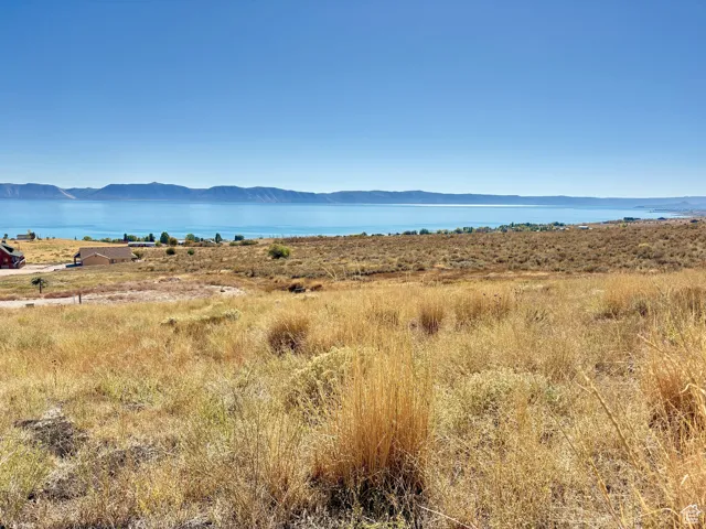 View of mountain background with a large body of water