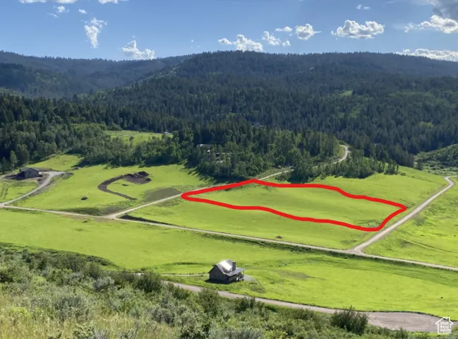 Birds eye view of property featuring a view of trees and a rural view