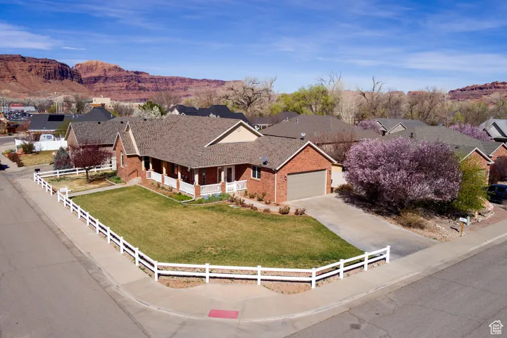 Bird's eye view featuring a mountain view