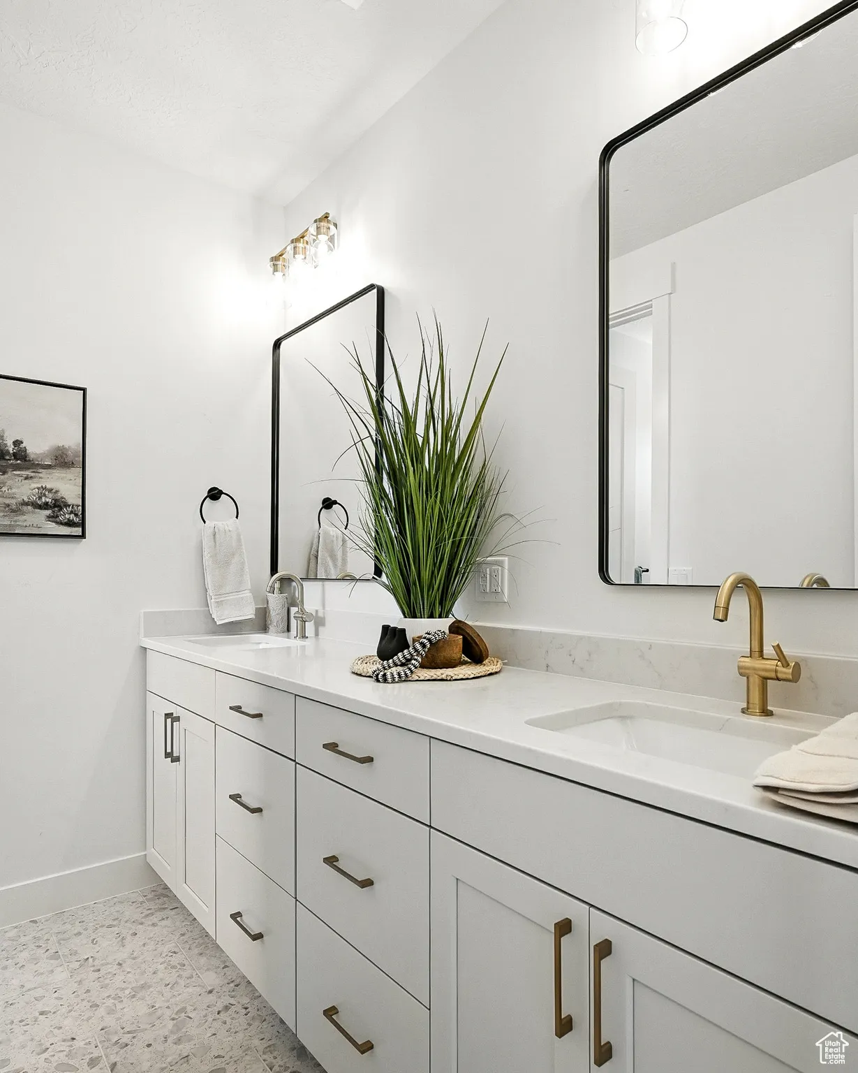 Full bathroom with double vanity