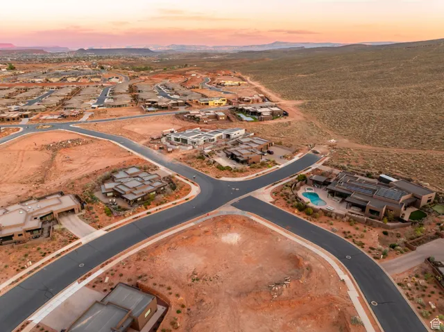 Aerial view featuring a mountain view