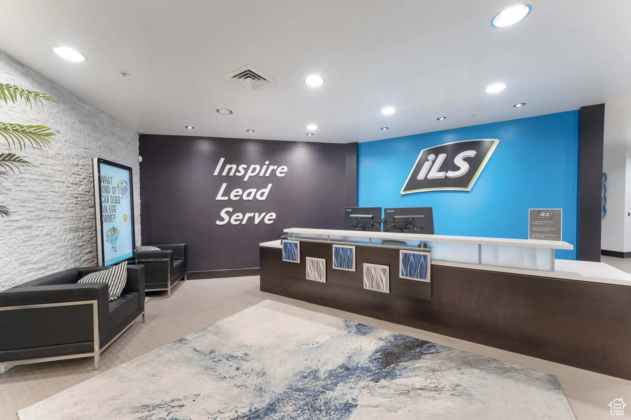 Reception featuring visible vents