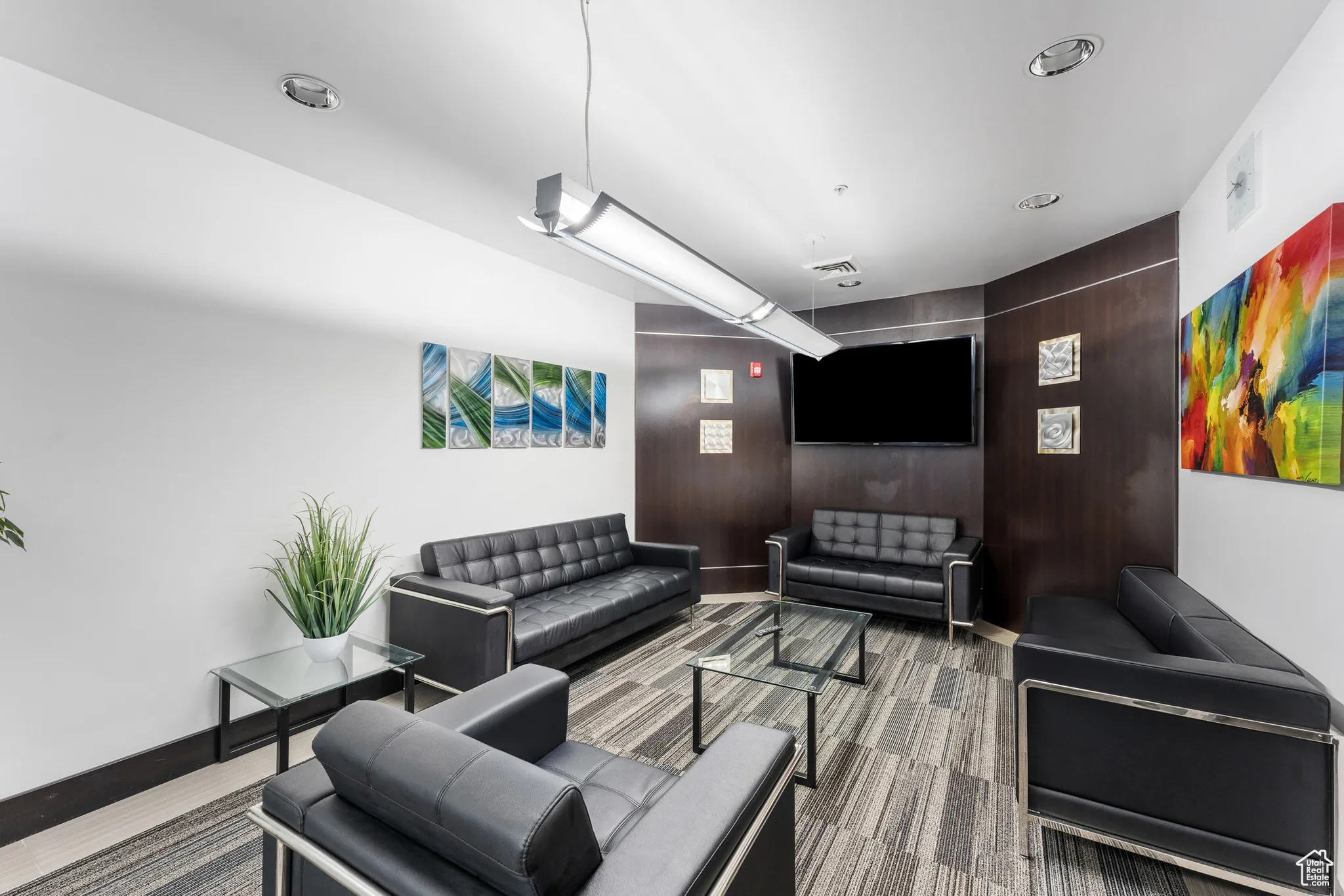 Building lobby featuring visible vents