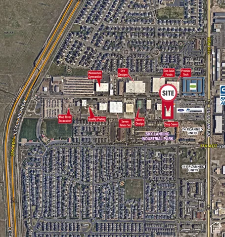 Aerial map of property and surrounding area