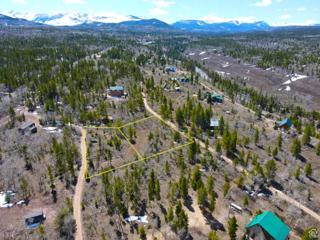 Aerial view featuring a mountain view