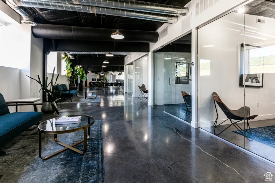 Building lobby with visible vents