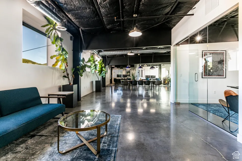 Community lobby featuring visible vents