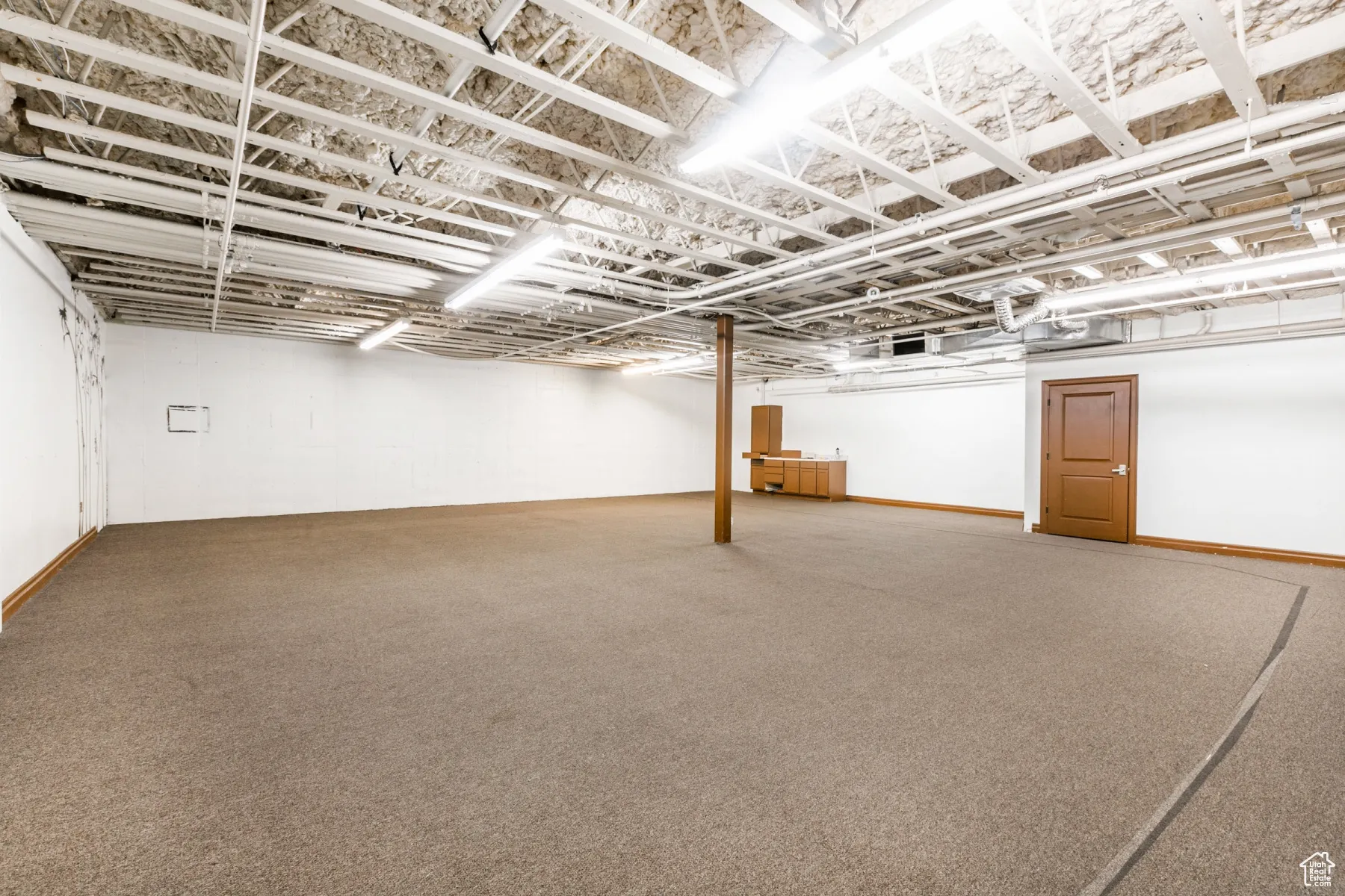 View of finished basement