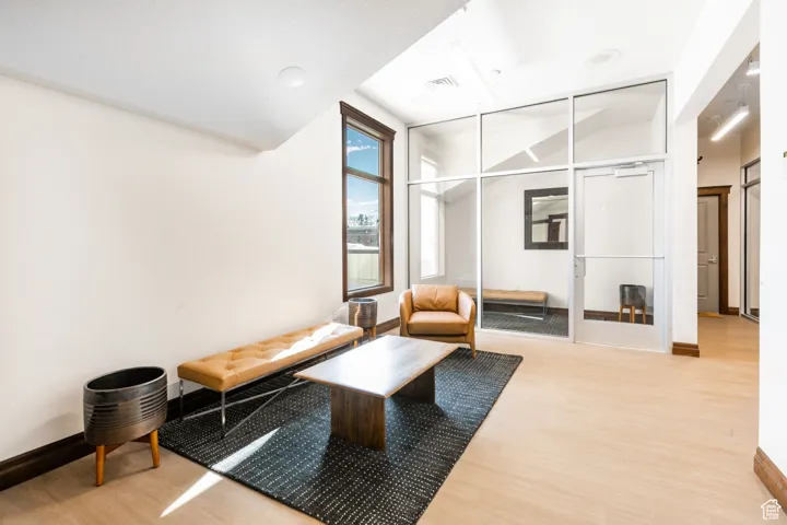 Building lobby featuring visible vents