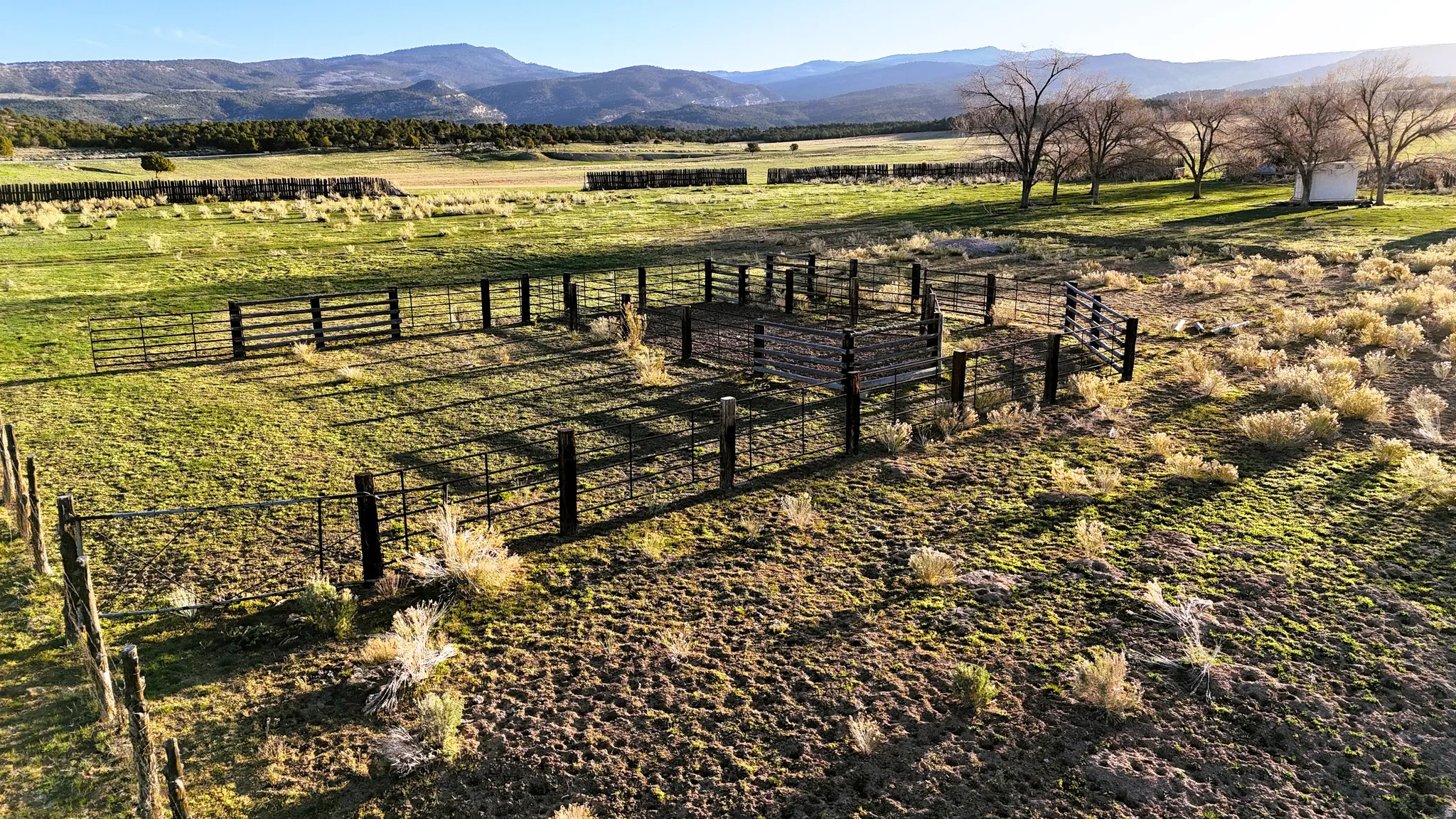 View of yard with a view of countryside and a mountain view