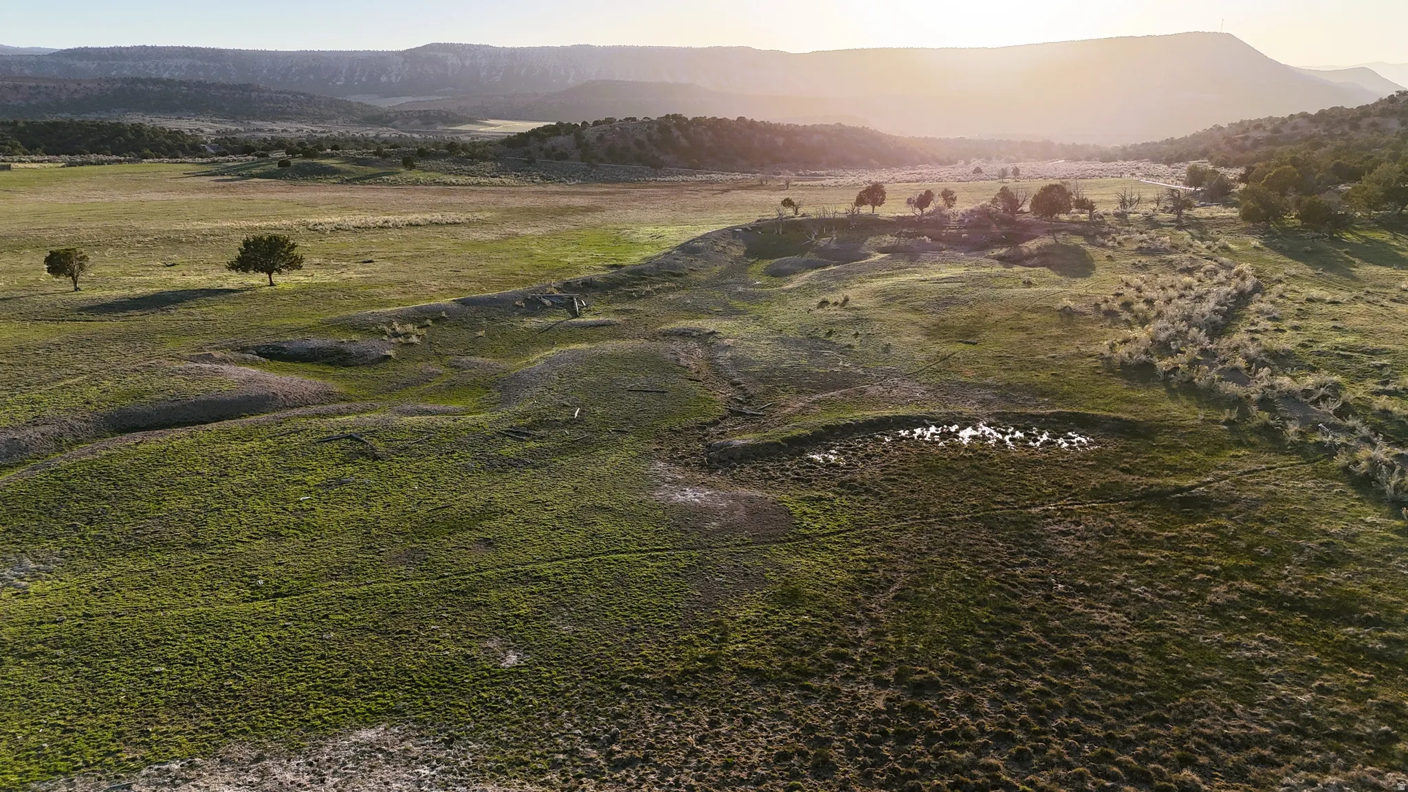 Mountain view with rural landscape