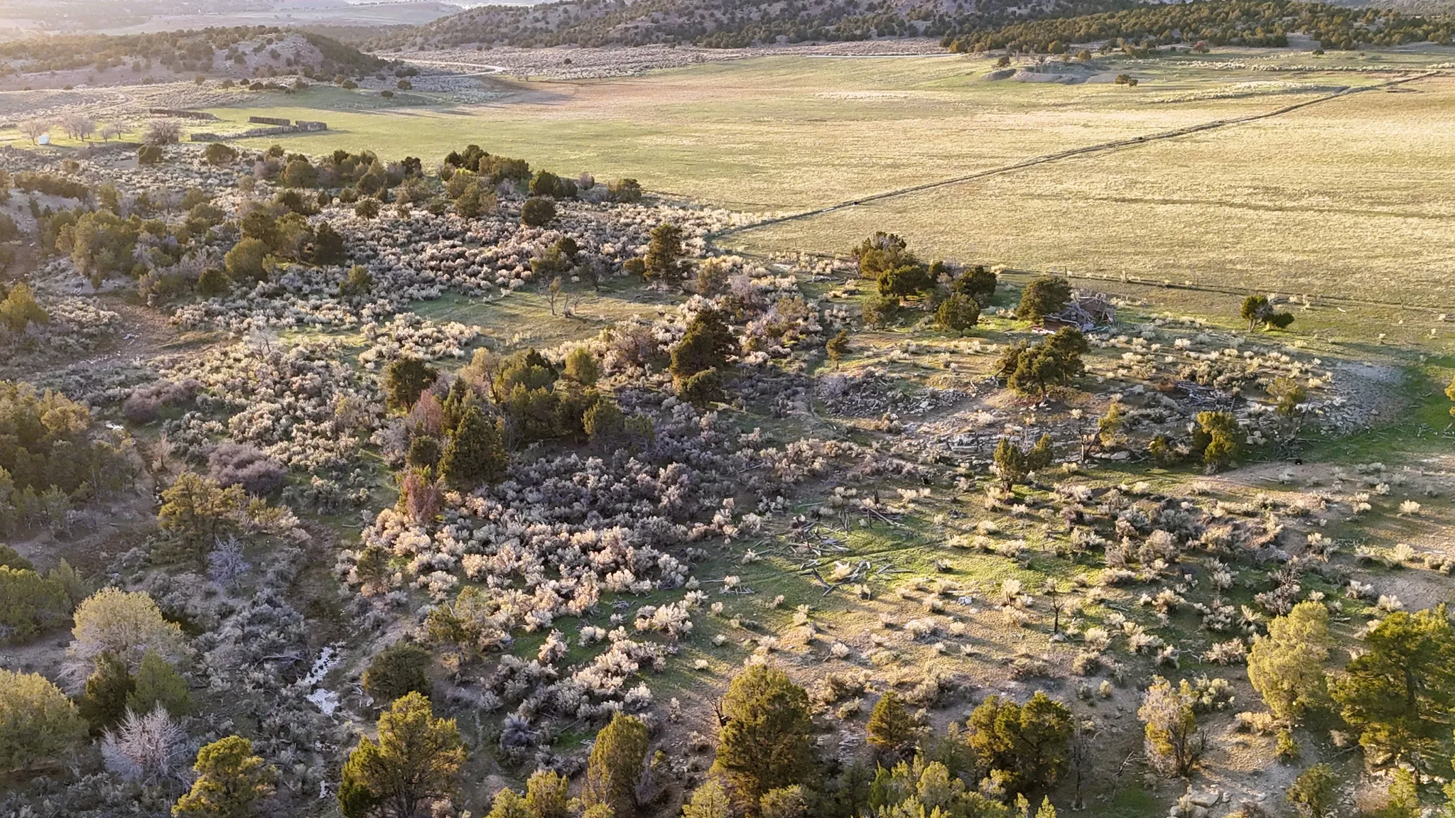 Aerial view of sparsely populated area