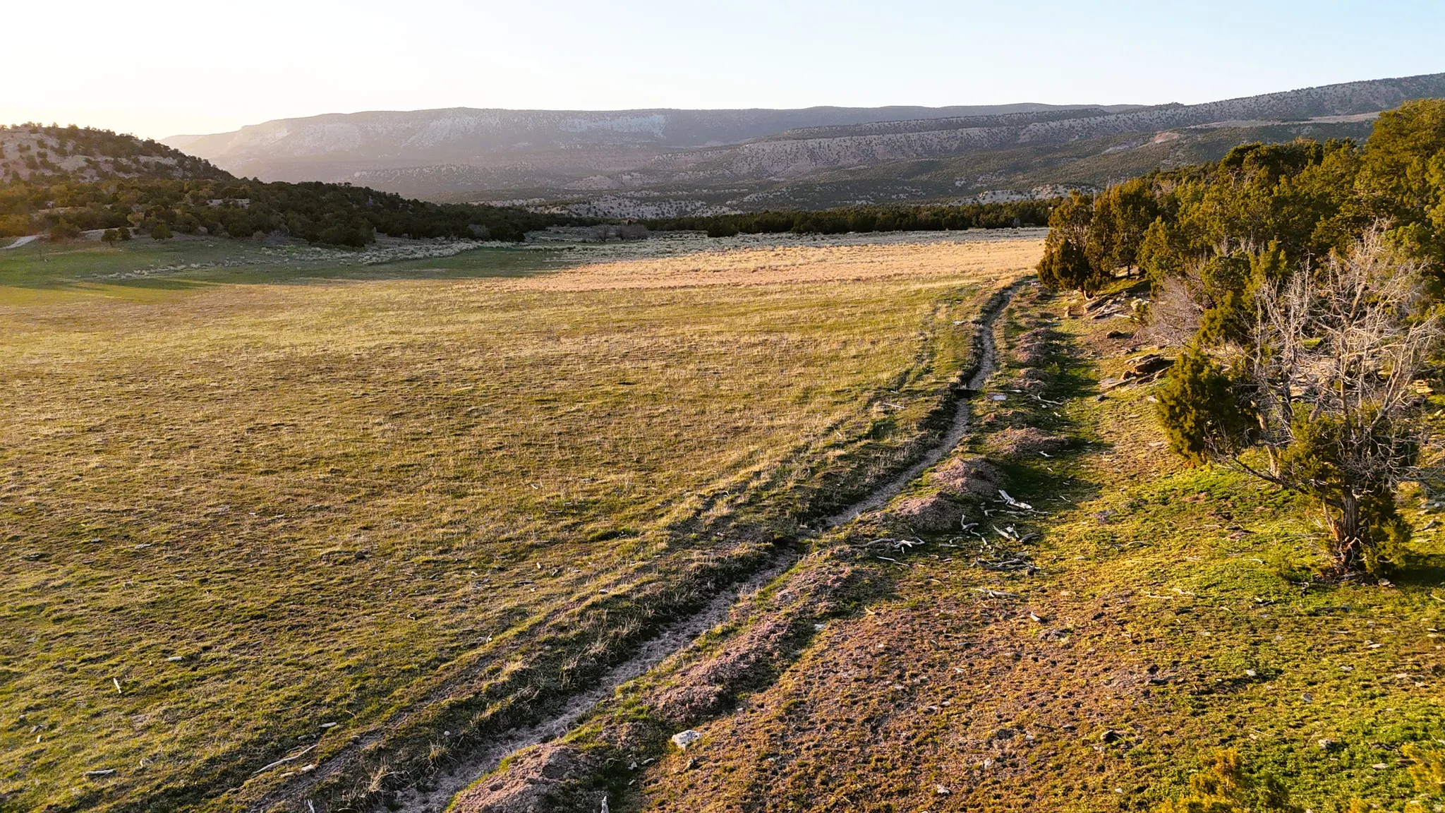 View of mountain background with rural landscape