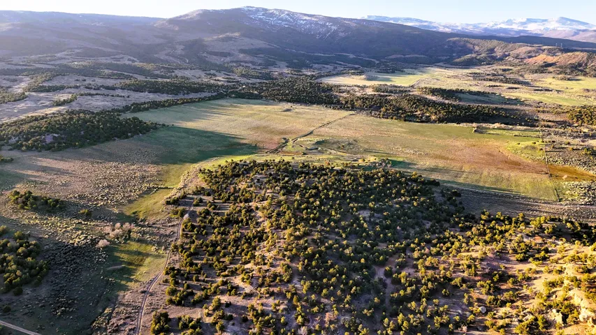 Aerial view of sparsely populated area featuring mountains