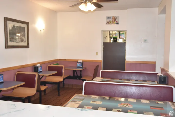 Booth seating dining area