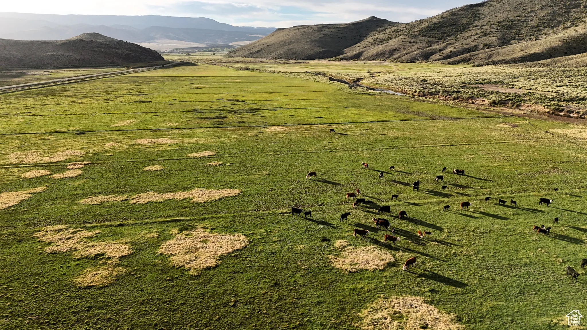Mountain view with rural landscape
