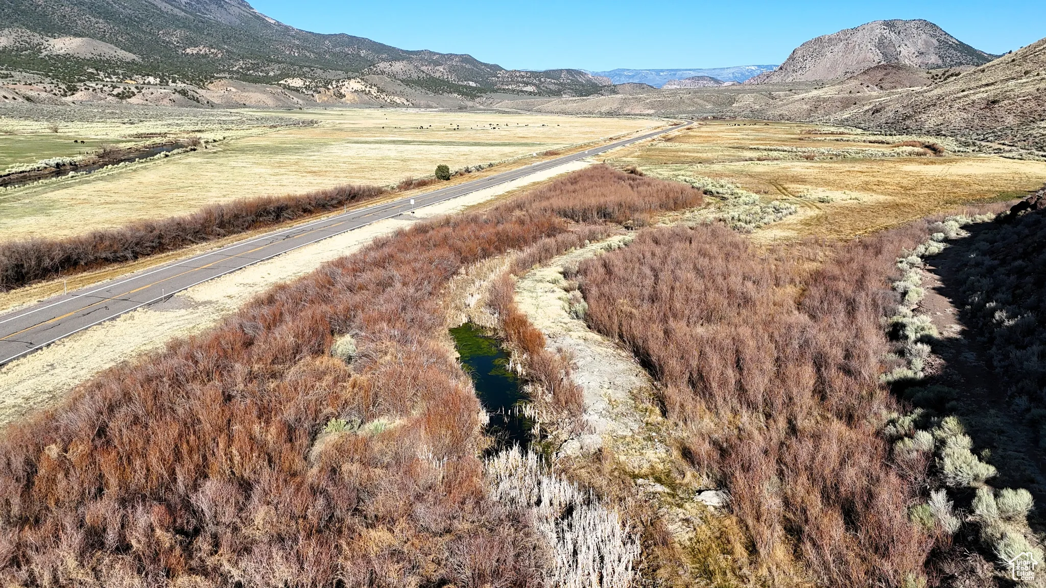Mountain view with rural landscape