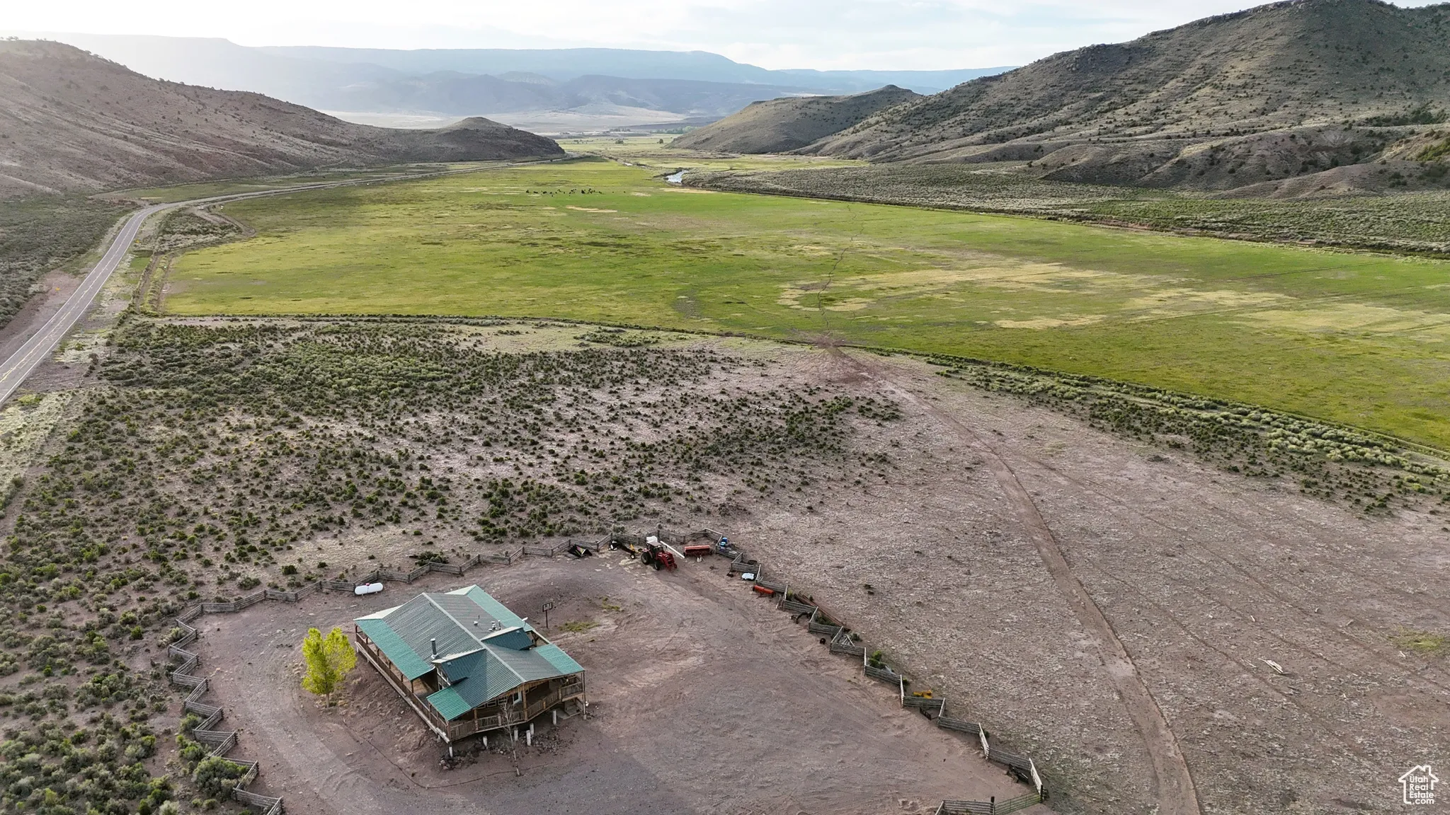 Mountain view with rural landscape