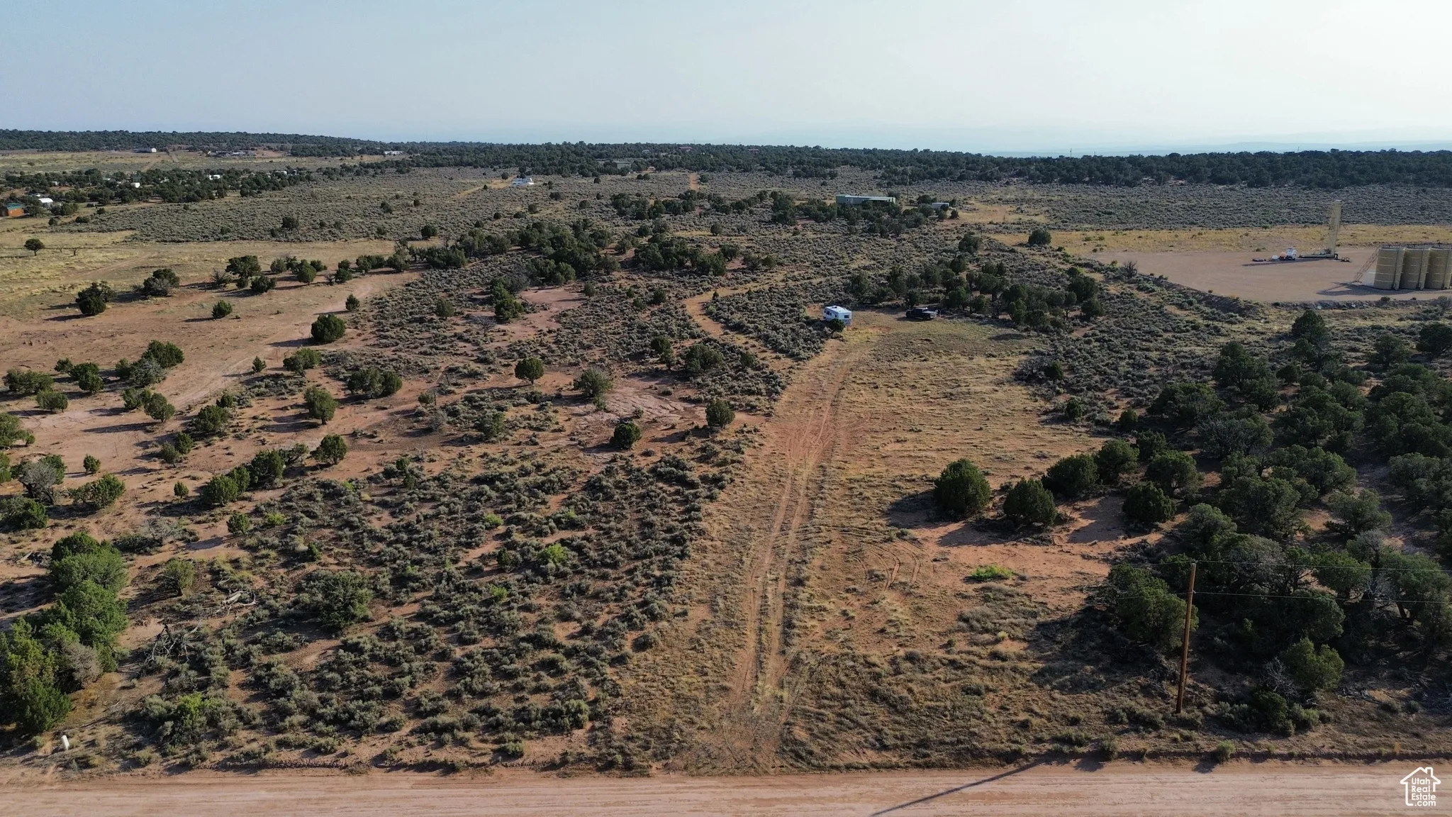Aerial view of sparsely populated area