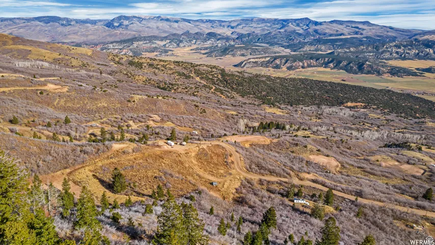 Aerial view featuring a mountain view