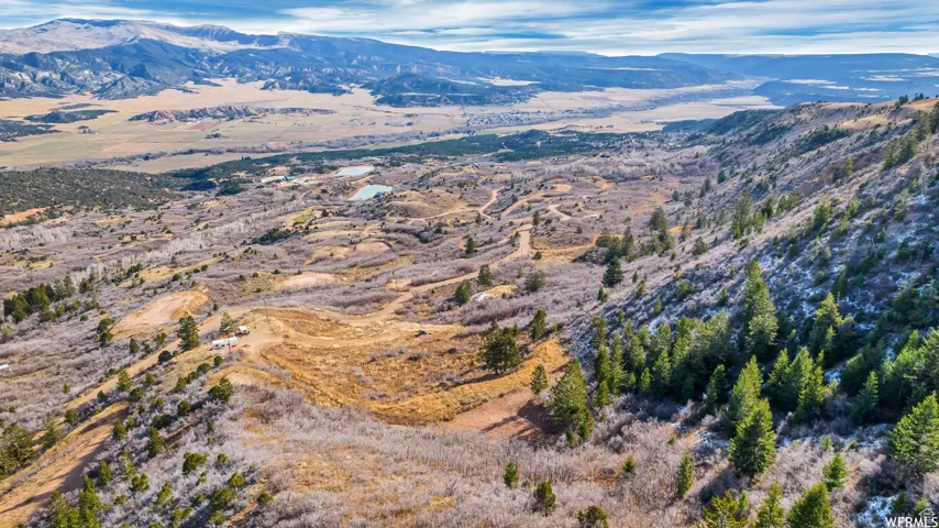 Aerial view featuring a mountain view