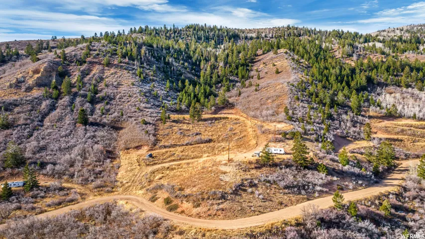 Drone / aerial view with a mountain view