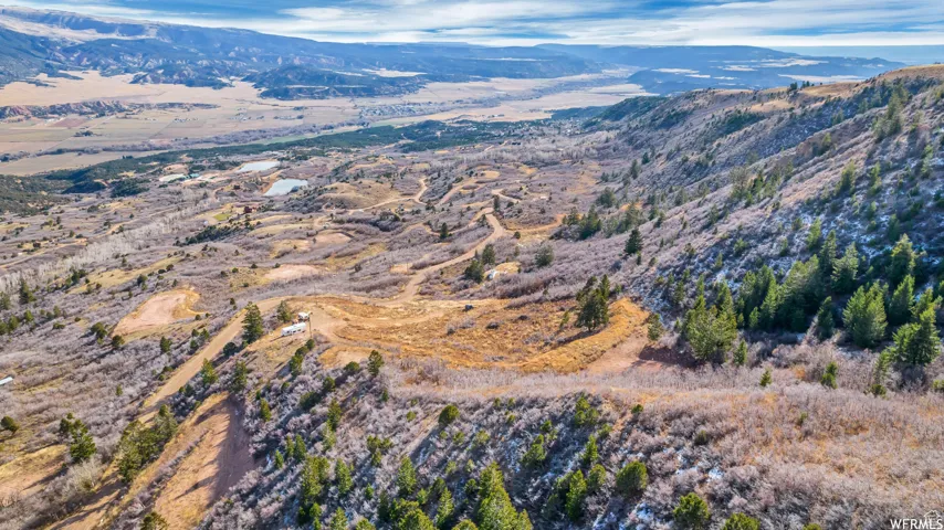 Drone / aerial view with a mountain view