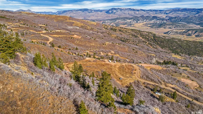 Drone / aerial view with a mountain view