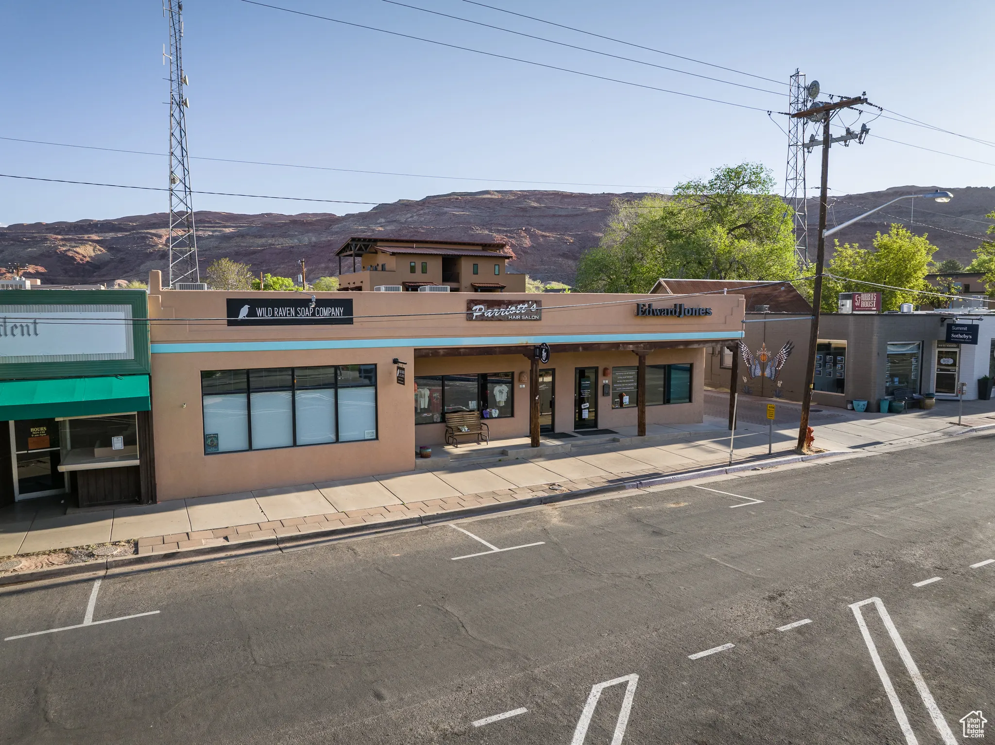 View of property with a mountain view
