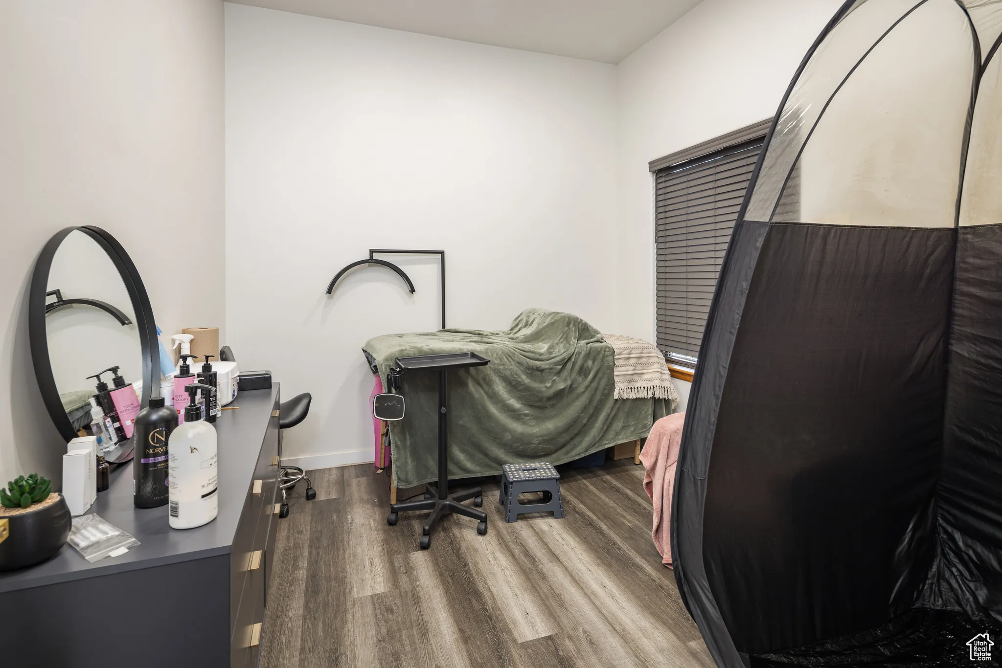 Interior space with wood finished floors