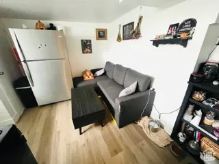 Living room with light wood finished floors