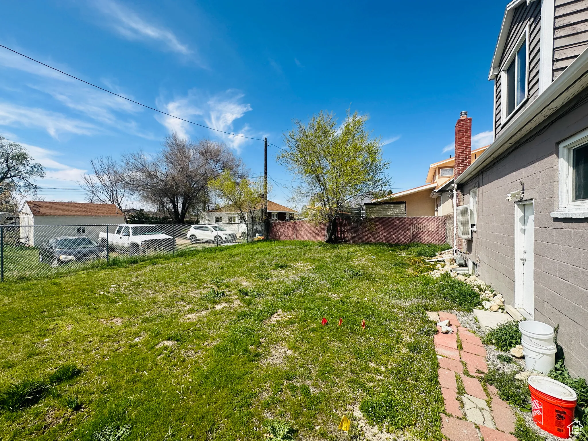 View of yard with fence