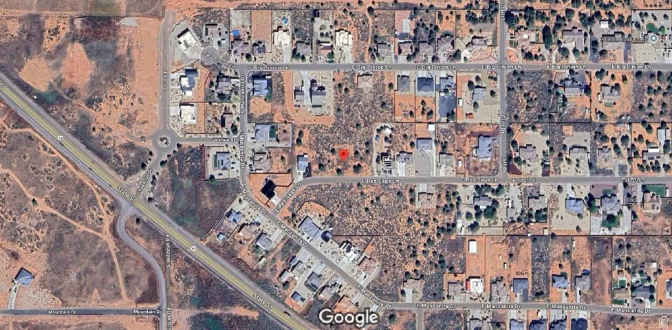 Aerial map of property and surrounding area