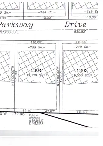 Map showing property parcels
