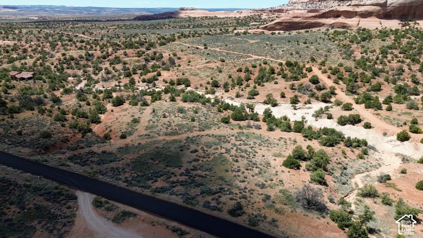 Aerial view of a desert landscape
