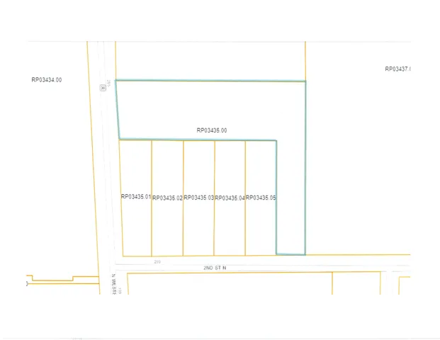Map showing property parcels