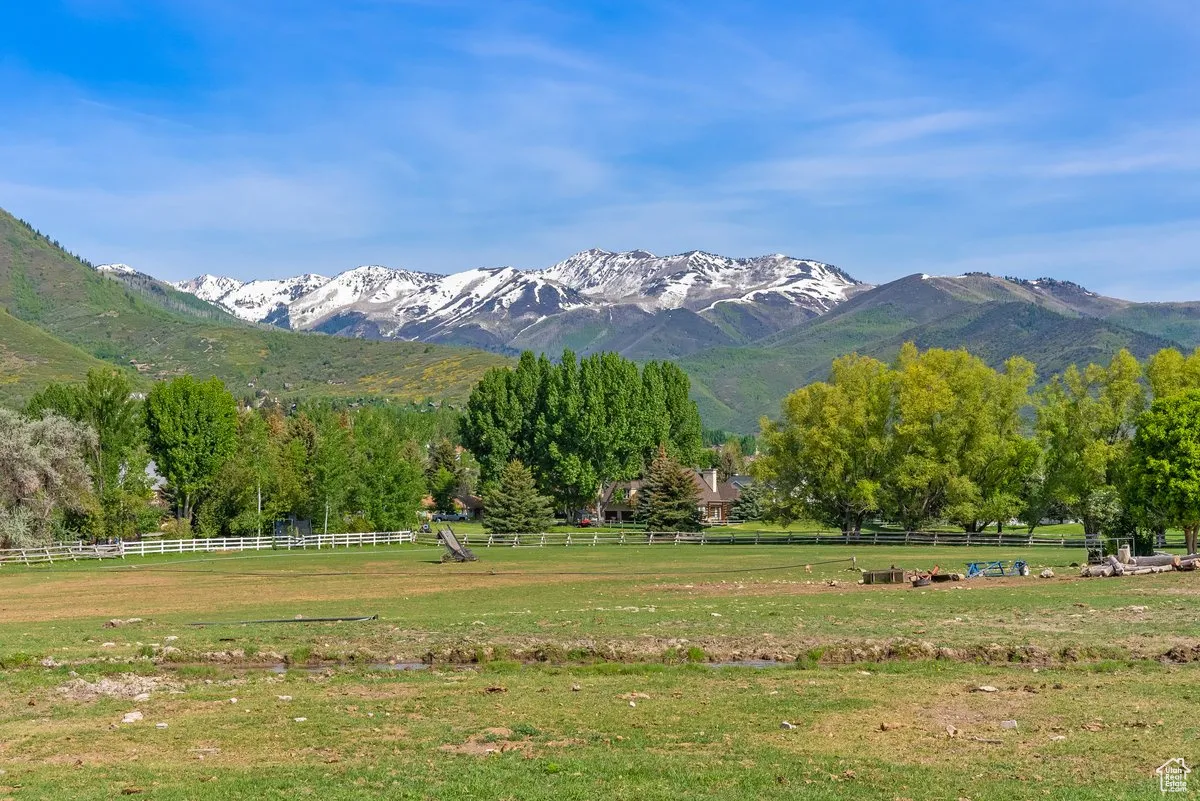 View of mountain background with rural landscape